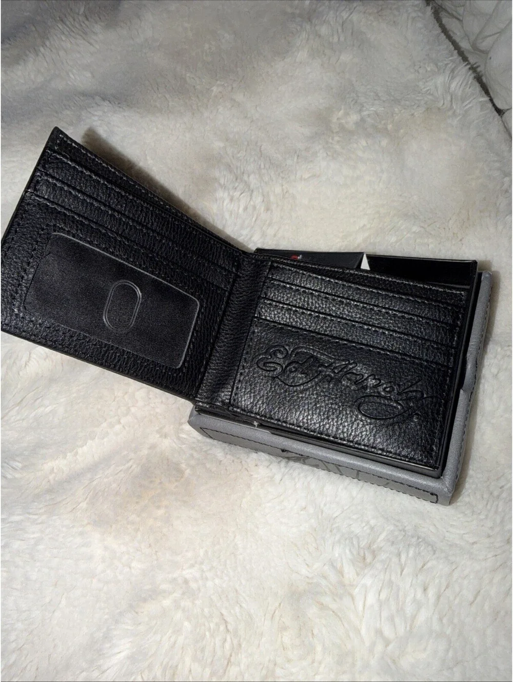 Ed Hardy Panther Tattoo Print Faux Leather Wallet with Bonus Valet Tray NEW!